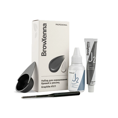 Набор для окрашивания бровей и ресниц BrowXenna® OXYGEN J2 (краска + оксид), BROWN 5.67