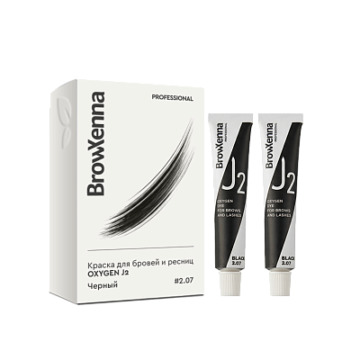 Краска для бровей и ресниц BrowXenna® OXYGEN J2, 2 шт., BLACK 2.07