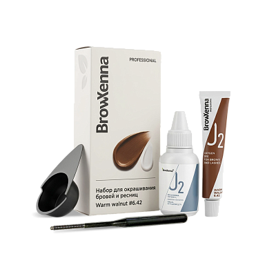 Набор для окрашивания бровей и ресниц BrowXenna® OXYGEN J2 (краска + оксид), GRAPHITE 3.11